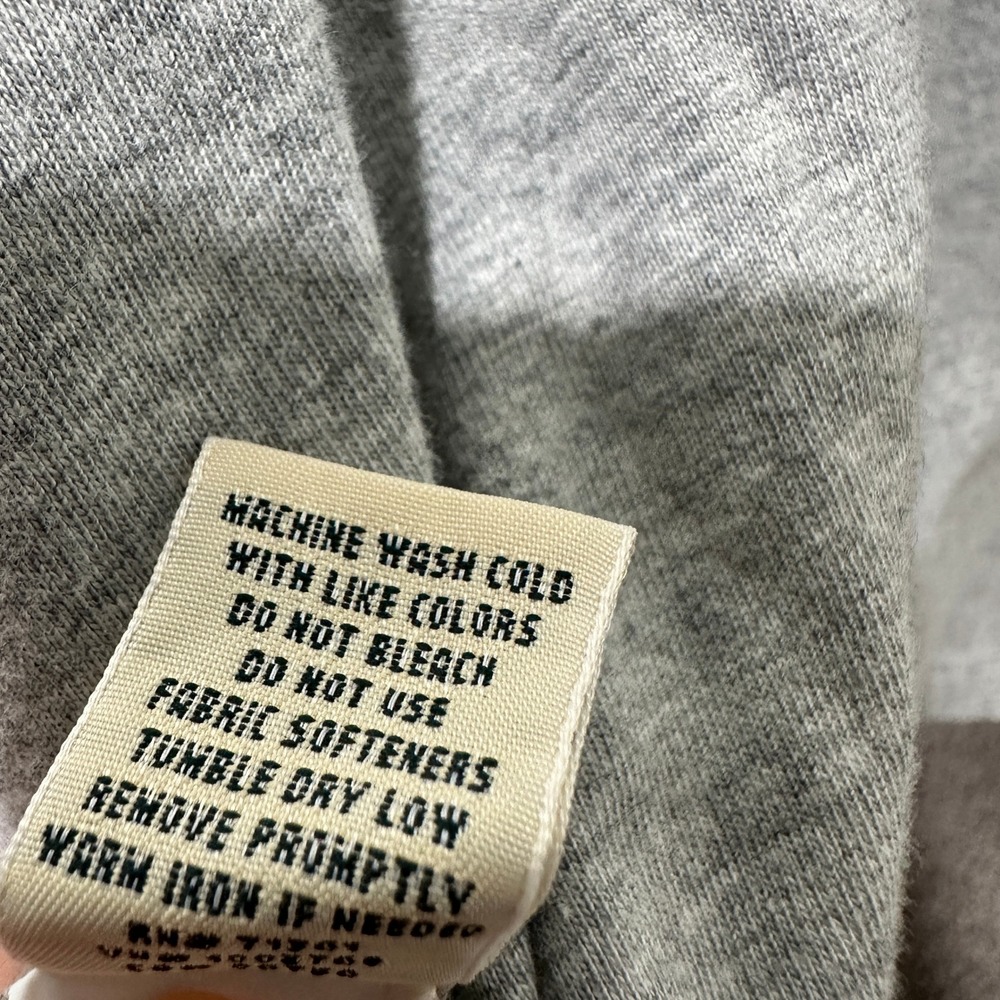 LL Bean Mens Carefree Unshrinkable Tee Large Gray Long Sleeve T-Shirt Minimalist - Picture 7 of 8